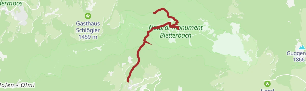 Route map: GEOPARC Bletterbach - Dolomiti UNESCO World Heritage site